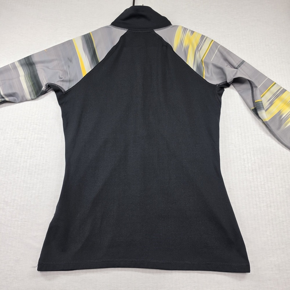 Nike Pro Black Grey Yellow Livestrong 1/4 Zip Long Sleeve L Athleisure Athletic - Picture 9 of 11